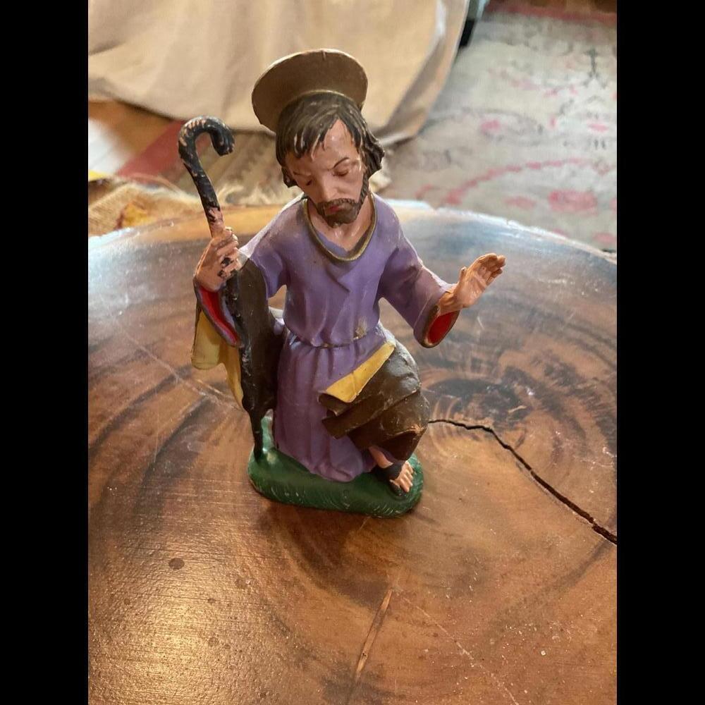 Vintage Religious Figure of a Shepard with Cane